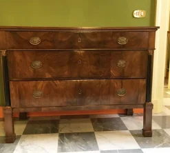 Pamono Empire Chest of Drawers in Walnut with Bronze Details, 18th Century Sale