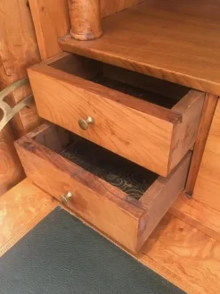 Pamono Empire Clapper Secretaire in Burr Walnut with Detached Columns and Secret Drawer, France, 1850s Hot