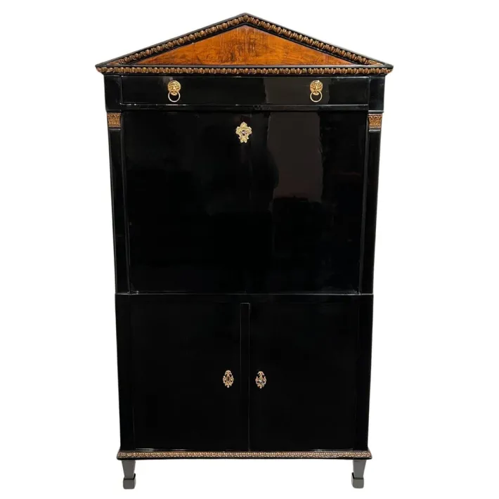 Pamono Empire Secretary in Ebonized Wood, Maple & Ink Painting, Vienna, 1815 Discount