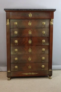 Pamono Empire Style Mahogany Chest of Drawers, 1980s Outlet