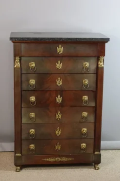 Pamono Empire Style Mahogany Chest of Drawers, 1980s Outlet