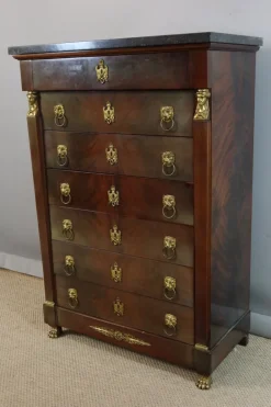 Pamono Empire Style Mahogany Chest of Drawers, 1980s Outlet