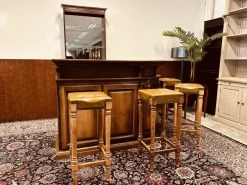 Pamono English Corner Bar with Bar Stools, Set of 5