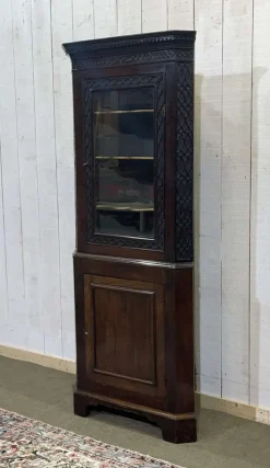 Pamono English Corner Cabinet in Walnut, Mahogany and Oak, 19th Century
