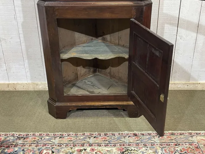Pamono English Corner Cabinet in Walnut, Mahogany and Oak, 19th Century