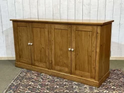 Pamono English 4-Door Fir Sideboard, 1950s Clearance