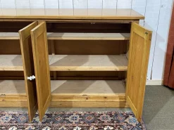 Pamono English 4-Door Fir Sideboard, 1950s Clearance