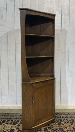 Pamono English Elm Corner Cabinet from Ercol, 1970s