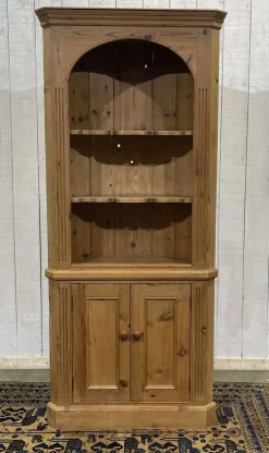 Pamono English Fir Corner Cabinet, 1980s Clearance