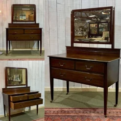 Pamono English Mahogany Dressing Table, Early 20th Century New
