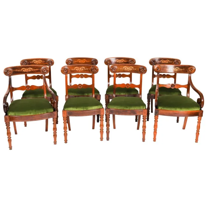 Pamono English William IV Barback Dining Chairs, 1830s, Set of 8 Clearance