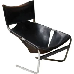 Pamono F444 Lounge Chair in Black Leather by Pierre Paulin for Artifort, 1965 Best