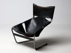 Pamono F444 Lounge Chair in Black Leather by Pierre Paulin for Artifort, 1965 Best