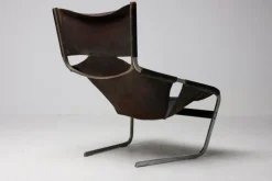 Pamono F444 Lounge Chair in Black Leather by Pierre Paulin for Artifort, 1965 Best