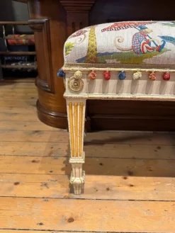 Pamono Fabric & Walnut Bench, 1930s Online