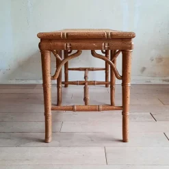 Pamono Faux Bamboo & Rattan Bench, 1980s