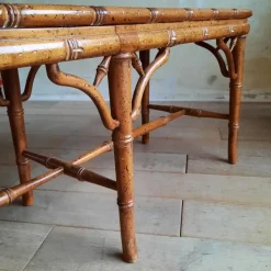 Pamono Faux Bamboo & Rattan Bench, 1980s