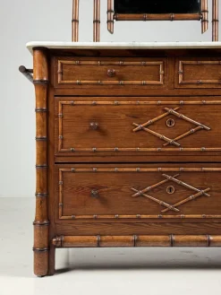 Pamono Faux Bamboo Commode with Mirror, 1890s Online