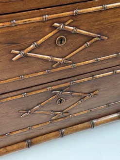 Pamono Faux Bamboo Commode with Mirror, 1890s Online