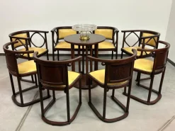Pamono Fledermaus Seating Group by Josef Hoffmann for Jacob Josef Kohn, 1905, Set of 8 Hot
