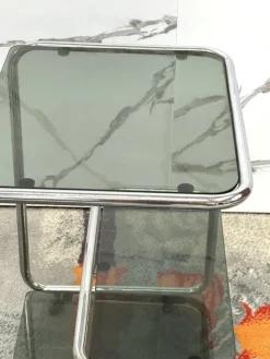 Pamono Food Trolley with Triple Shelf in Steel, 1970 Best