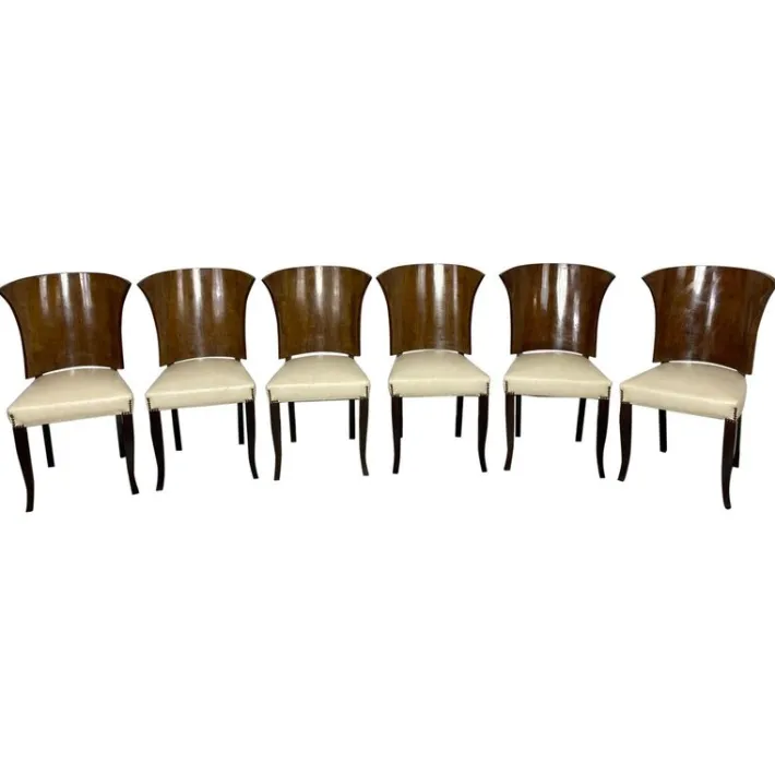 Pamono French Art Deco Dining Chairs, 1930s, Set of 6 New