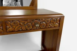 Pamono French Art Deco Dressing Table in Carved Walnut, 1930 Best