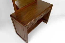 Pamono French Art Deco Dressing Table in Carved Walnut, 1930 Best