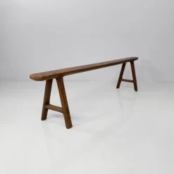 Pamono French Art Deco Narrow Wood Bench, 1930s Clearance