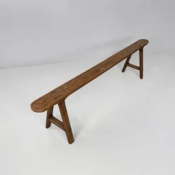 Pamono French Art Deco Narrow Wood Bench, 1930s Clearance