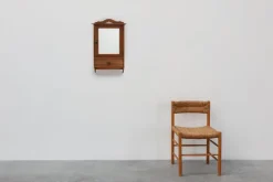 Pamono French Art Deco Shaving Cabinet in Carved Wood with Beveled Mirror, 1920s Outlet