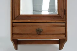 Pamono French Art Deco Shaving Cabinet in Carved Wood with Beveled Mirror, 1920s Outlet