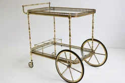 Pamono French Brass Bar Cart from Maison Baguès, 1950s New