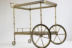 Pamono French Brass Bar Cart from Maison Baguès, 1950s New