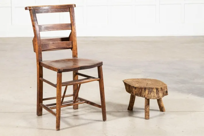 Pamono French Elm Side Table, 1900s Clearance