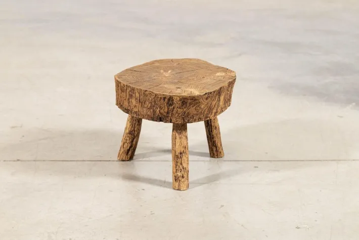 Pamono French Elm Side Table, 1900s Clearance