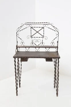 Pamono French Forged Wrought Iron Vanity, 1930s New