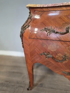 Pamono French Inlaid Marble Top Commode Sale