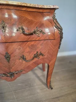 Pamono French Inlaid Marble Top Commode Sale