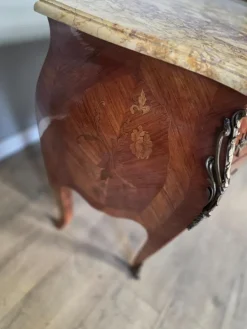 Pamono French Inlaid Marble Top Commode Sale