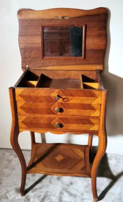 Pamono French Louis Philippe Style Dressing Table with Mirror and Drawers, 1870 Clearance