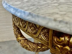 Pamono French Louis XVI Style Oval Giltwood Carved Center Table, 1890s Clearance