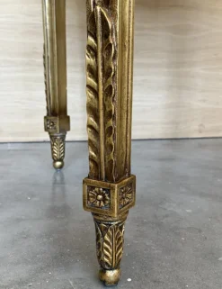 Pamono French Louis XVI Style Oval Giltwood Carved Center Table, 1890s Clearance