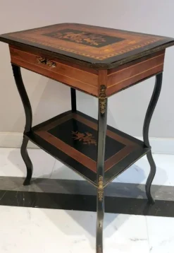 Pamono French Napoleon III Style Dressing Table with Mirror and Faux Drawer, 1850s Clearance