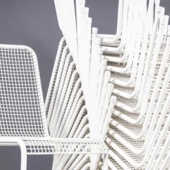 Pamono French Original Wire Mesh White Outdoor Dining Chair, 1970s Best