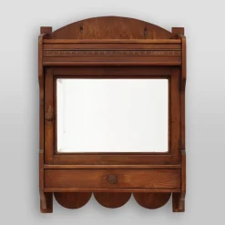 Pamono French Rustic Oak Mirrored Medicine Cabinet, 1900s Clearance