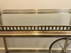 Pamono French Silver & Brass Trolley from Maison Bagués, 1940s New