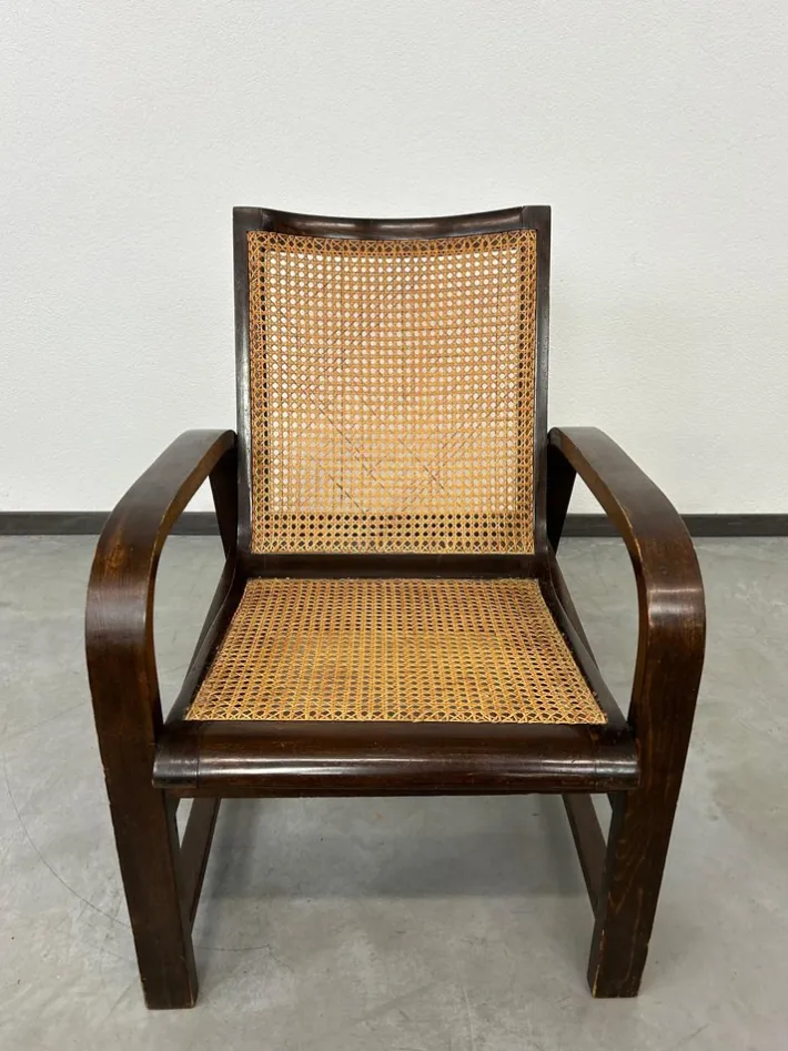 Pamono Functionalist Bentwood Lounge Chair from Thonet, 1930s New