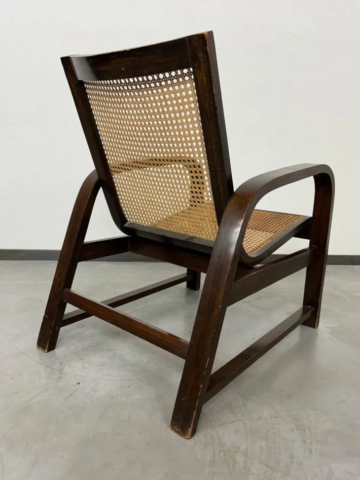 Pamono Functionalist Bentwood Lounge Chair from Thonet, 1930s New