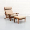 Pamono GE-375 Chair and Ottoman by Hans Wegner for Getama, Set of 2 New